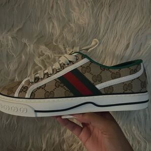 Gucci Tan Monogram Canvas Sneakers
